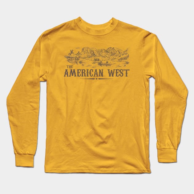 The American West, wood grain distressed Long Sleeve T-Shirt by woodsman